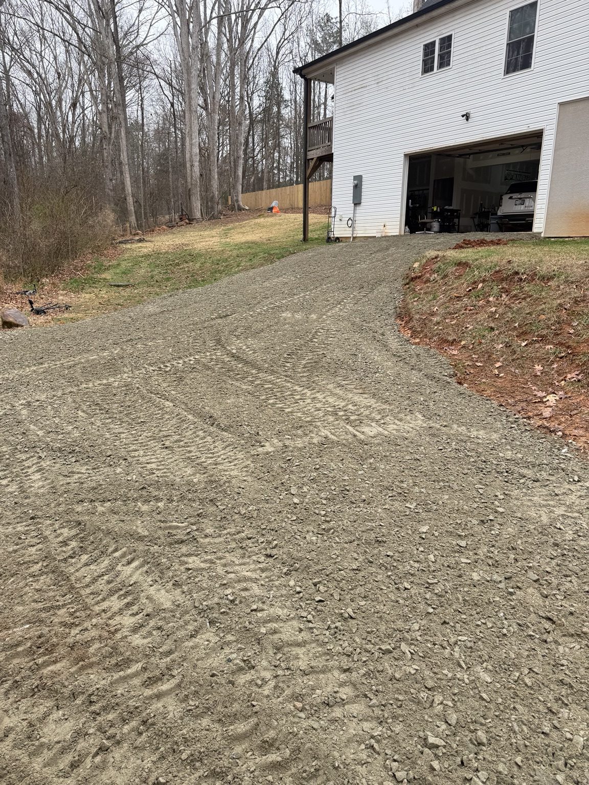 Garage approach after grading