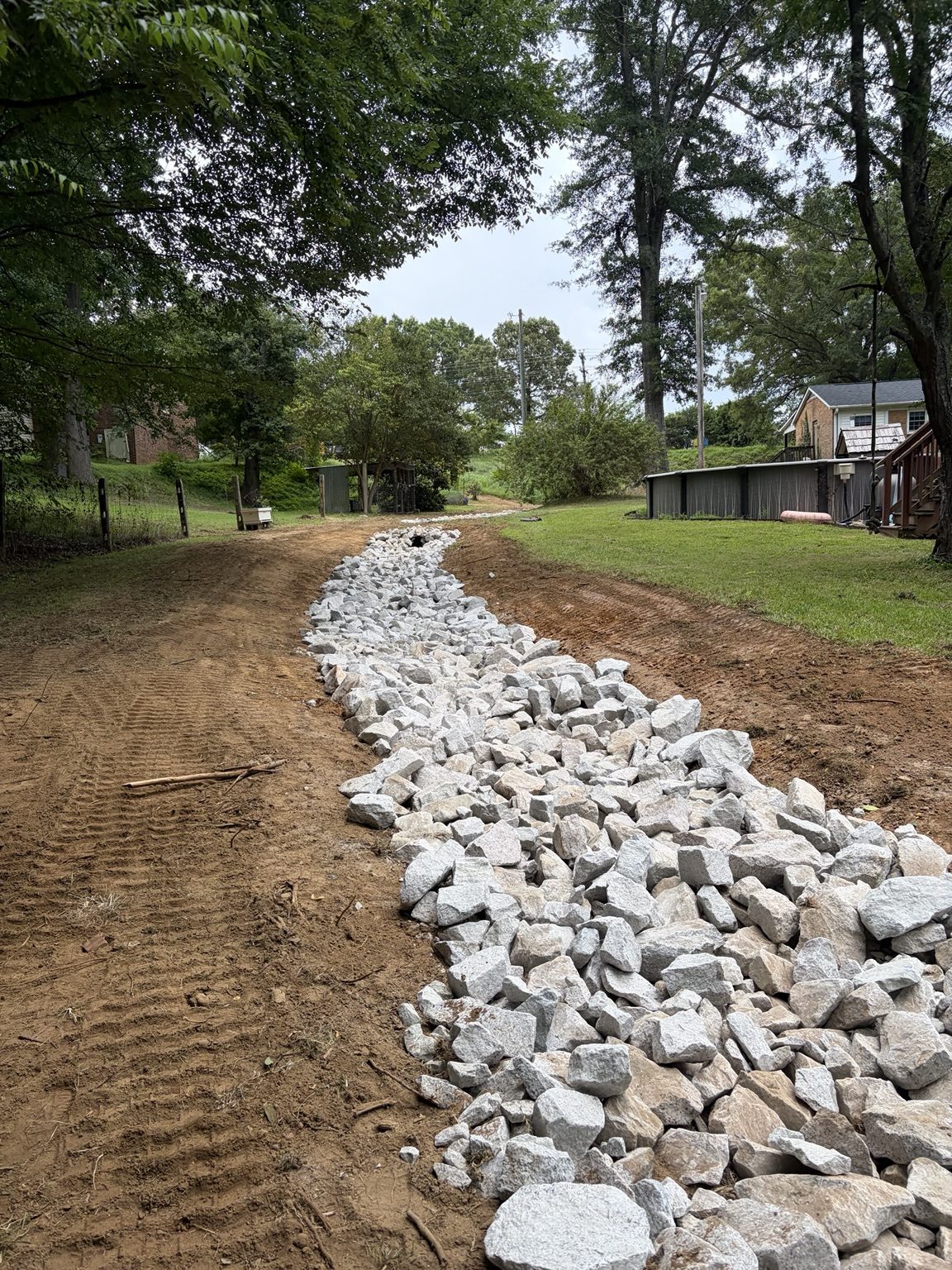 Riprap being installed