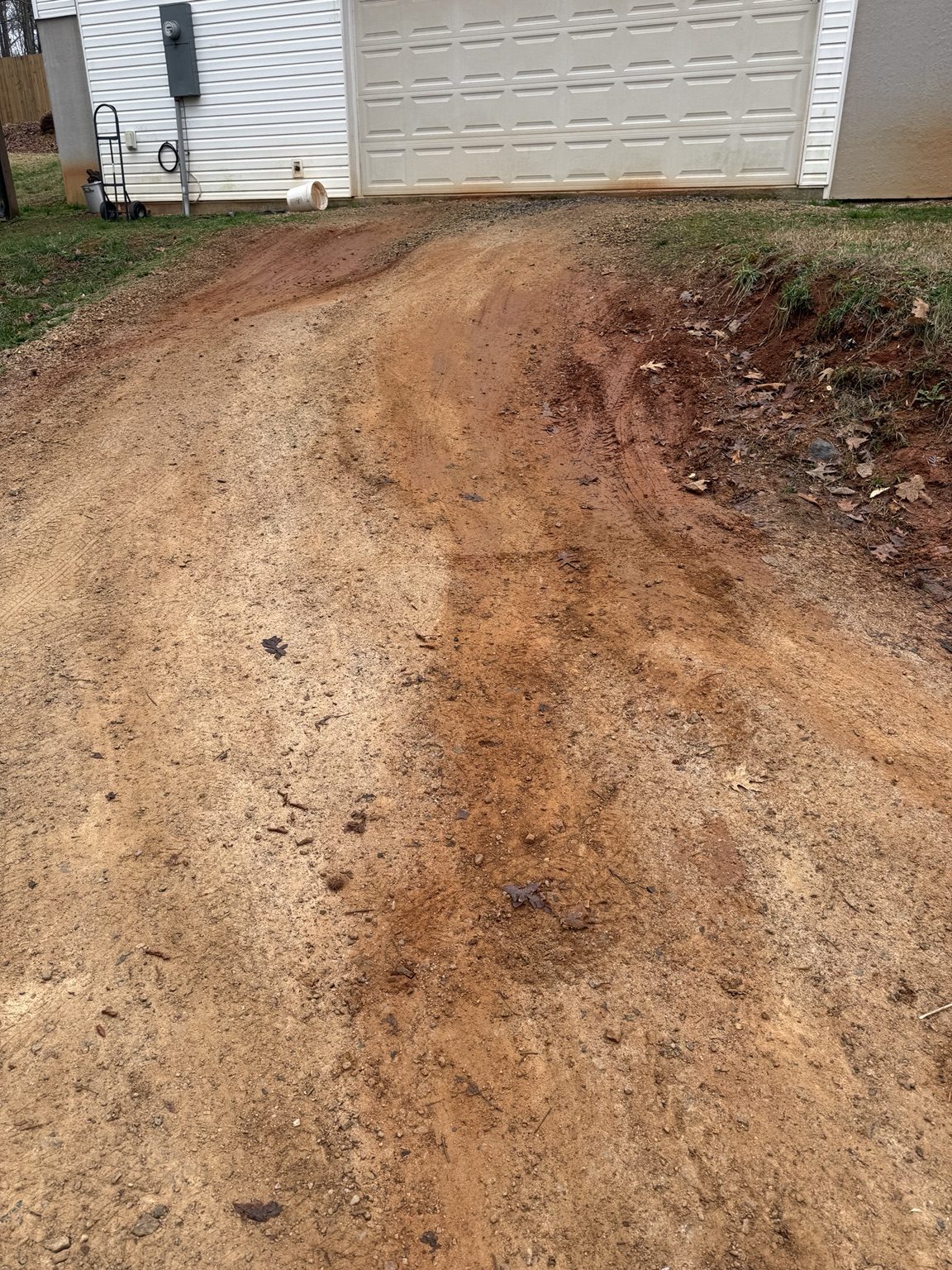 Garage approach before grading