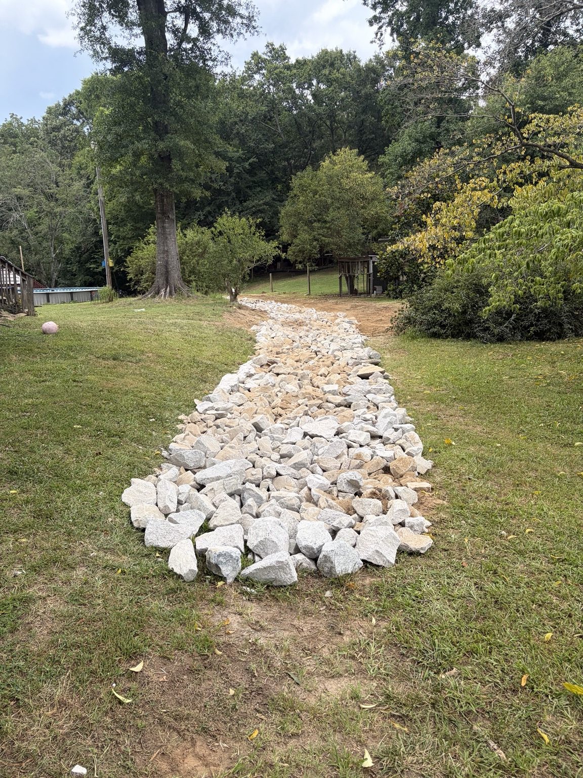 Finished riprap drainage channel